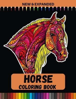 Paperback horse coloring book featuring cute horse illustrations, ideal for kids, boys, and girls.