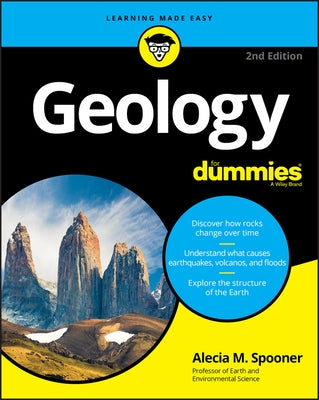 Paperback geology book titled "Geology for Dummies" by For Dummies, showing the cover with geological illustrations.