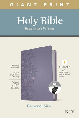 KJV Personal Size Giant Print Bible, Filament Enabled Edition (Leatherlike, Peony Lavender, Indexed) by Tyndale