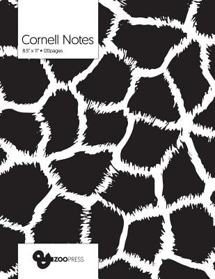 Cornell Notes: B&W Giraffe Pattern Cover - Best Note Taking System for Students, Writers, Conferences. Cornell Notes Notebook. Large by &zoo Press