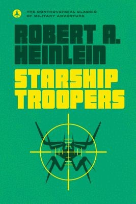 Paperback of Starship Troopers by Ace Books featuring a science fiction book cover with futuristic artwork.
