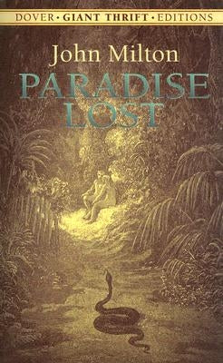 Paperback edition of Paradise Lost by Dover Publications, showing the book's cover with classic artwork and title.