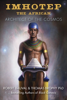 Imhotep the African figure from the book "Architect of the Cosmos" by Disinformation Company, showcasing detailed artwork and design.