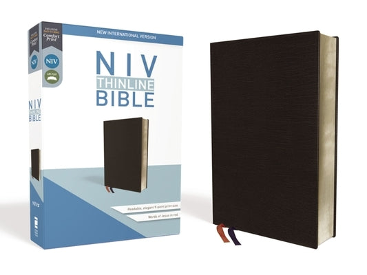 NIV, Thinline Bible, Bonded Leather, Black, Red Letter Edition by Zondervan