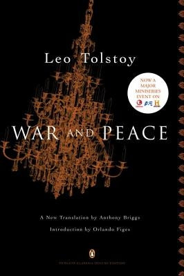 Paperback of War and Peace by Penguin Classics Deluxe Edition, featuring the book cover with artwork and title on the front.