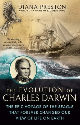 Paperback book titled "The Evolution of Charles Darwin" by Atlantic Monthly Press, showing the cover with ocean and voyage imagery.