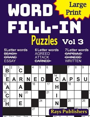 Large Print Word Fill-in Puzzles 3 Paperback Createspace Independent Publishing Platform