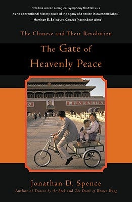 Paperback book titled "The Gate of Heavenly Peace: The Chinese and Their Revolution 1895-1980" by Penguin Books with a dark cover.