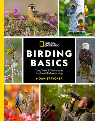 National Geographic Society birding paperback book showing a birdwatching scene with binoculars and a bird in nature.