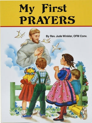 My First Prayers paperback book by Catholic Book Publishing, showing colorful illustrated cover with children praying.