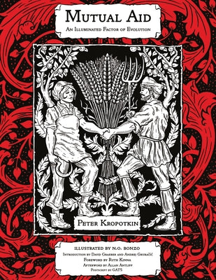 Paperback of Mutual Aid: An Illuminated Factor of Evolution by PM Press, featuring a cover image with text and abstract artwork.