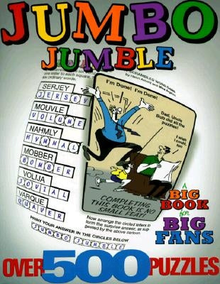 Paperback of Jumbo Jumble: A Big Book for Big Fans by Triumph Books, featuring colorful cover art with puzzle illustrations.
