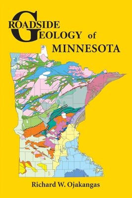 Paperback book titled "Roadside Geology of Minnesota" by Mountain Press Publishing Company showing the cover with geological illustrations.