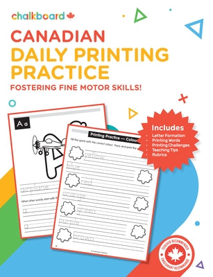 Canadian Daily Printing Practice K-2 Paperback Chalkboard Publishing