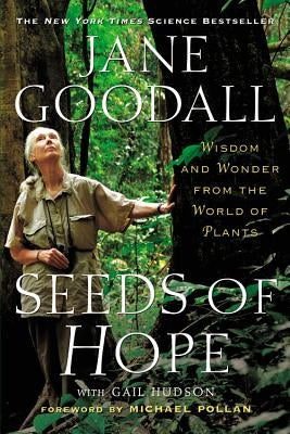 Open book titled "Seeds of Hope: Wisdom and Wonder from the World of Plants" by Grand Central Publishing, showing colorful plant illustrations.