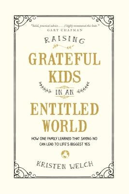 Paperback book titled "Raising Grateful Kids in an Entitled World" by Tyndale Momentum, featuring a cover with children and family scene.