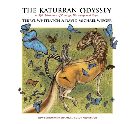Paperback copy of The Katurran Odyssey by Design Studio Press featuring a colorful cover illustration of adventurous characters.
