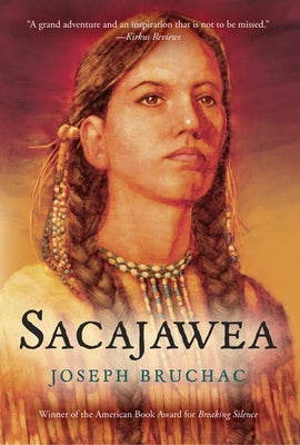 Paperback Sacajawea book by Clarion Books featuring a cover illustration of Sacajawea with a child and river scene
