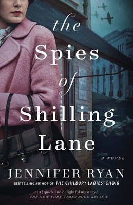 Cover of "The Spies of Shilling Lane" novel by Ballantine Books, featuring vintage-style artwork and a mysterious spy theme.