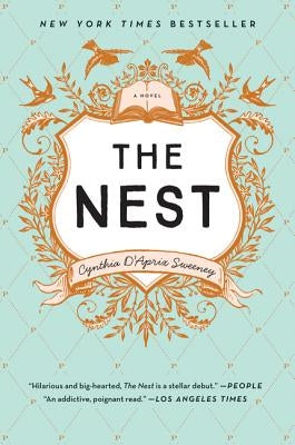 Paperback copy of The Nest book by Ecco Press, showing the front cover with title and design elements.