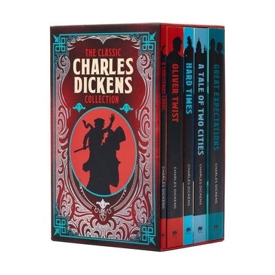 Six-volume boxed set of Charles Dickens classics by Sirius Entertainment, featuring illustrated covers and classic book spines.