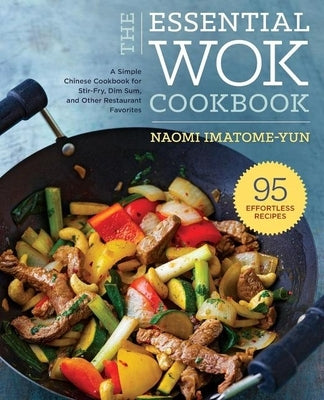 Paperback cookbook titled The Essential Wok Cookbook by Rockridge Press, featuring Chinese stir-fry, dim sum, and restaurant-style recipes.