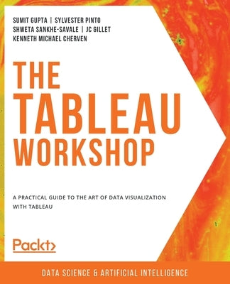 Paperback book titled "The Tableau Workshop" by Packt Publishing, featuring colorful data visualization graphics on the cover.
