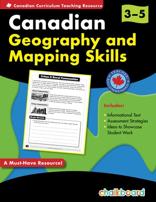 Canadian Geography and Mapping Skills Grades 3-5 Paperback Chalkboard Publishing