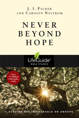 Paperback of Never Beyond Hope Bible study by IVP Bible Studies with open pages and cover visible.