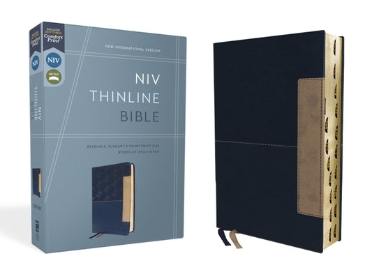 Niv, Thinline Bible, Leathersoft, Blue, Red Letter, Thumb Indexed, Comfort Print by Zondervan