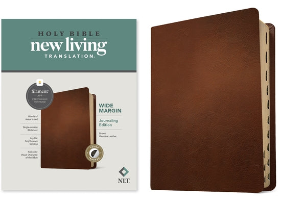 NLT Wide Margin Bible, Filament-Enabled Edition (Genuine Leather, Brown, Indexed, Red Letter) Bible Tyndale House Publishers
