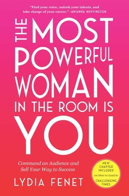 Paperback book titled "The Most Powerful Woman in the Room Is You" by Gallery Books, featuring a woman confidently speaking.