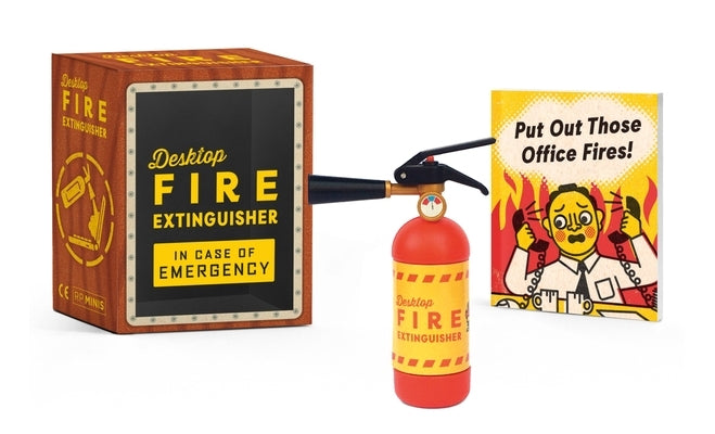Paperback desktop fire extinguisher by Rp Minis, featuring detailed design and compact size for tabletop safety display.