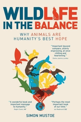 Paperback book titled "Wildlife in the Balance" by Wildiaries, featuring an illustrated cover with animals and nature scenes.