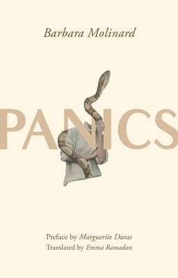 Paperback of "Panics" by Feminist Press showing the book cover with bold title text and a minimalist design.