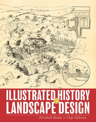 Paperback Illustrated History of Landscape Design by Wiley, featuring detailed cover illustration and landscape imagery.