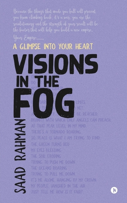Paperback of "Visions in the Fog: A Glimpse into Your Heart" by Notion Press Media Pvt Ltd, showing the book cover with foggy landscape.