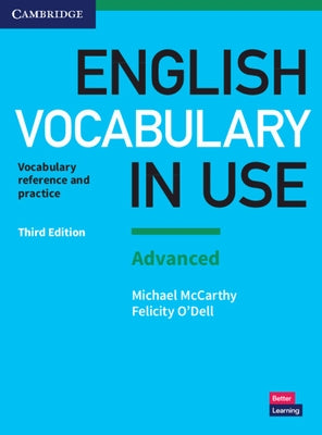 Paperback English Vocabulary in Use: Advanced book by Cambridge University Press showing the cover with title and publisher logo.
