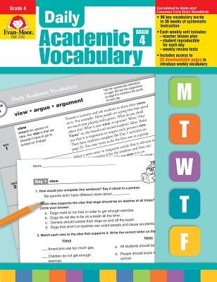 Daily Academic Vocabulary Grade 4 [With Transparencies] Evan-Moor Educational Publishers