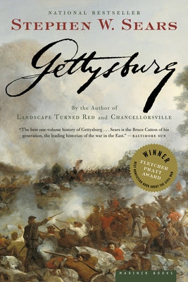Paperback of Gettysburg by Mariner Books, showing the front cover with historical imagery and title text.