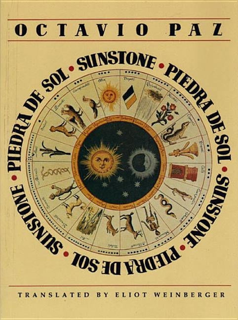 Paperback Sunstone poetry book by New Directions Publishing Corporation, featuring a cover with vibrant sunstone artwork.