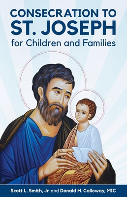 Paperback book titled "Consecration to St. Joseph for Children and Families" by Marian Press, featuring a colorful cover design.