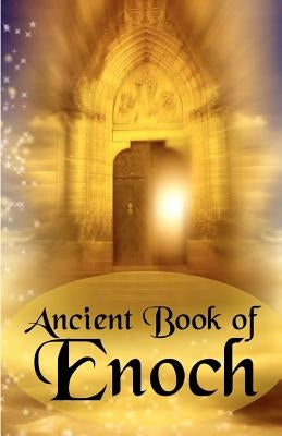 Paperback Ancient Book of Enoch by Createspace Independent Publishing Platform, with aged cover and detailed text pages visible.