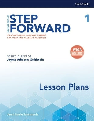 Paperback Step Forward 2e Lesson Plans by Oxford University Press, USA, shown with open pages and lesson plan details.