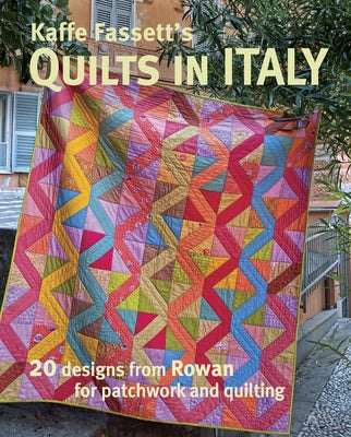 Paperback book titled "Kaffe Fassett's Quilts in Italy" featuring colorful quilt designs from Rowan for patchwork and quilting.