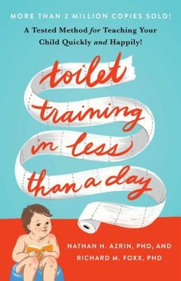 Paperback book titled "Toilet Training in Less Than a Day" by Gallery Books, featuring a cover with colorful illustrations.