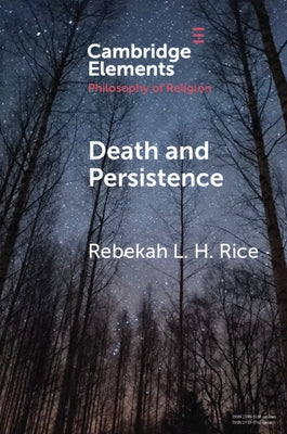 Paperback titled "Death and Persistence" by Cambridge University Press, featuring a cover with abstract artwork and book details.