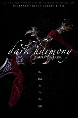 Dark Harmony paperback by Laura Thalassa from The Bargainers series, featuring a dark, atmospheric cover with mystical artwork.