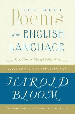 Paperback copy of "The Best Poems of the English Language" by Harper Perennial, featuring classic poetry from Chaucer to Robert Frost.