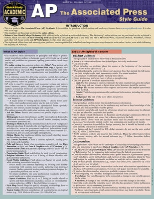 AP - Associated Press Style Guide: A Quickstudy Laminated Reference by Stromer, Lila